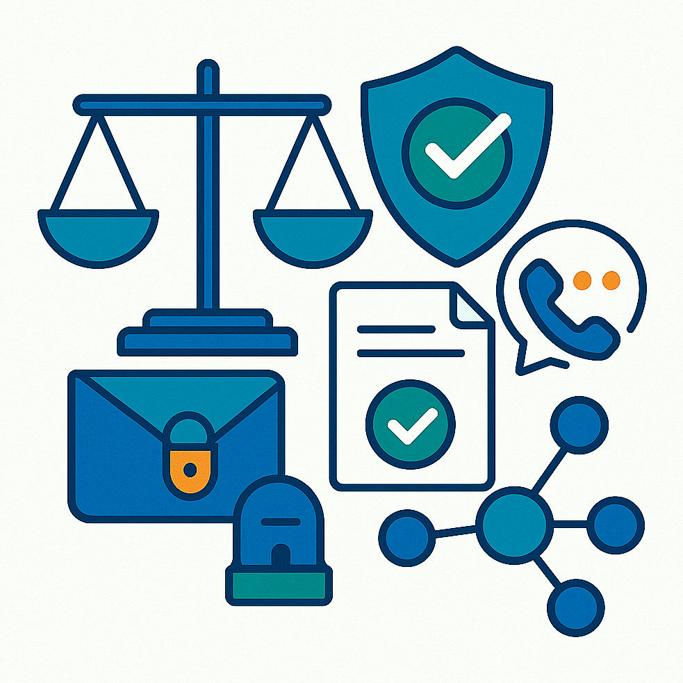 Illustration von Ethik, Compliance, Vertraulichkeit und faires Geschäftsgebaren
